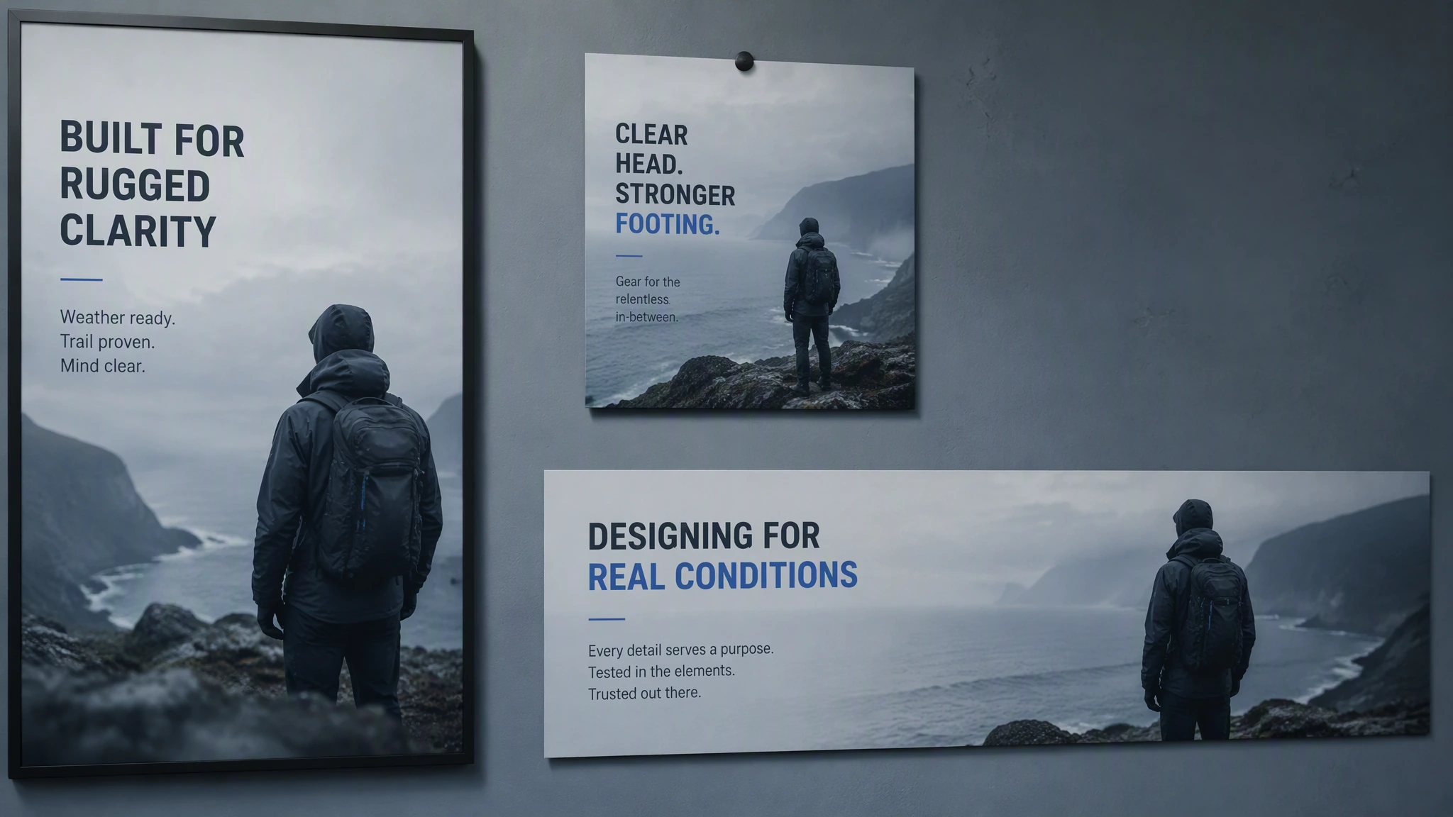 One outdoor campaign adapted for portrait, square, and landscape publishing formats