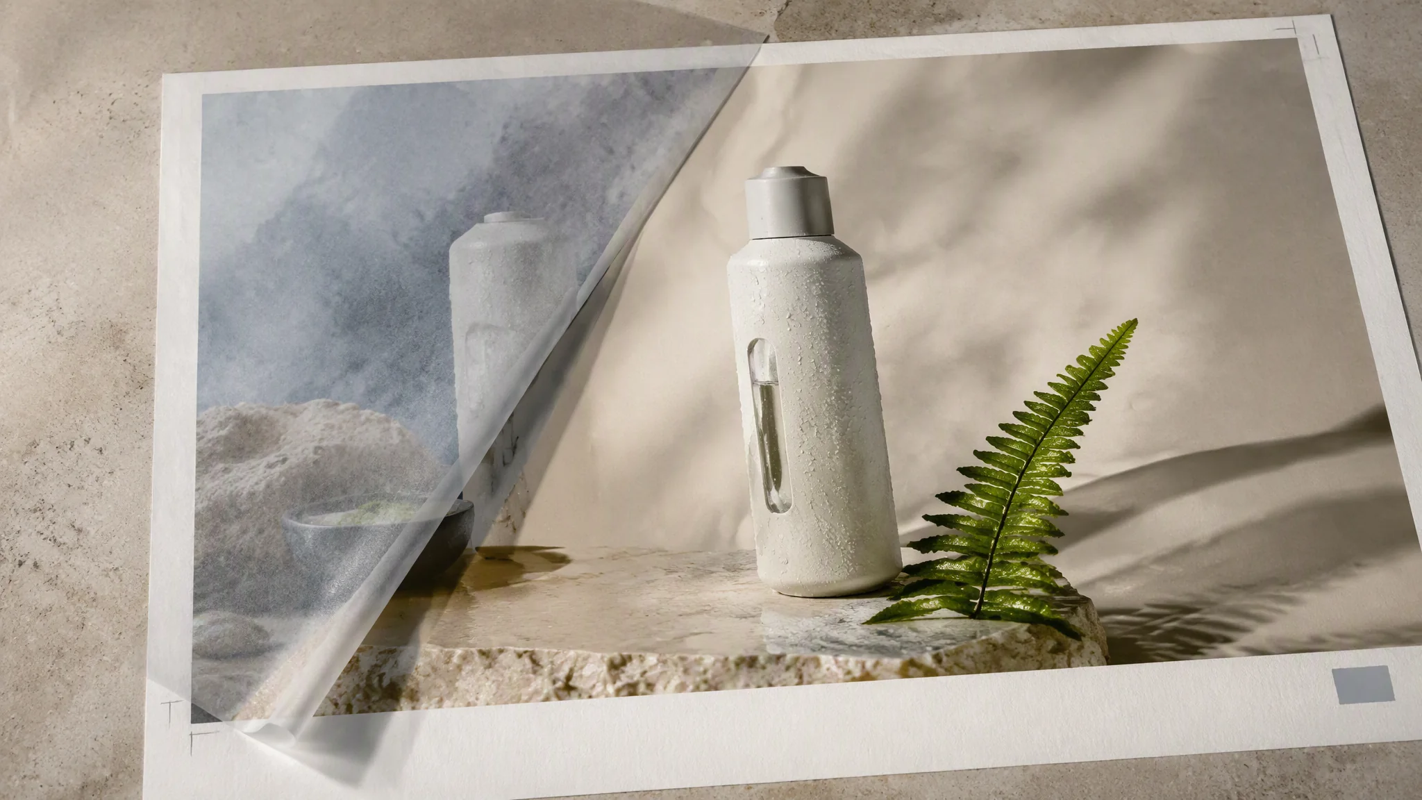 Skincare campaign proof refined while preserving the selected product composition